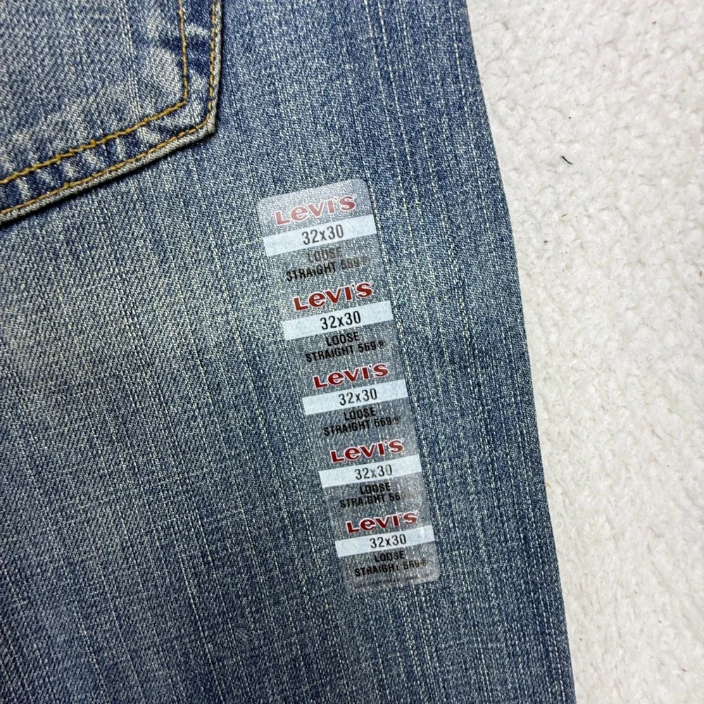 Levis 569 Loose Straight Fit Denim Blue Jeans Mens 32x30 NWT
